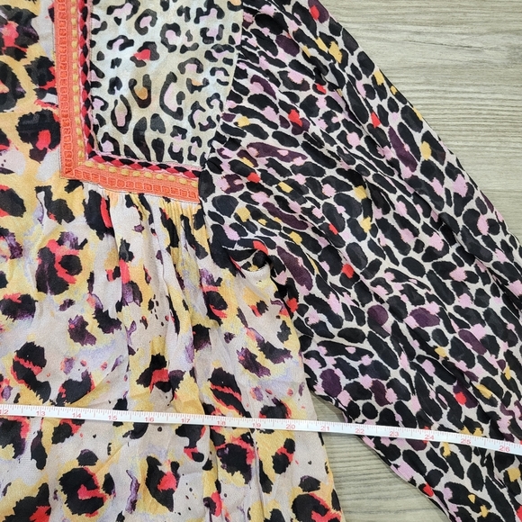Anthropologie Joelle Leopard Peasant Blouse Size Medium - Picture 7 of 14